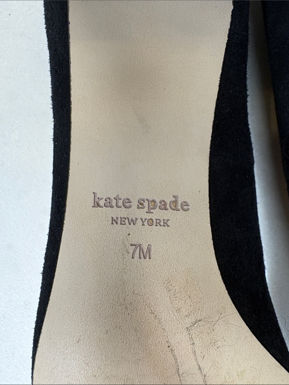 Kate Spade Black Suede Block Heels - Size 7 - Picture 8 of 8